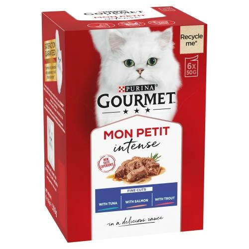 Gourmet Mon Petit Intense Fine Cuts Fish Selection Wet Adult Cat Food 3 Gourmet Mon Petit Intense Fine Cuts Fish Selection Wet Adult Cat Food