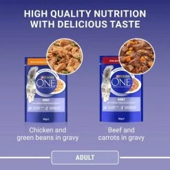 Purina ONE Chicken & Beef Mini Fillets In Gravy Adult Cat Food -Cat shop 10996637 T67 qywscr