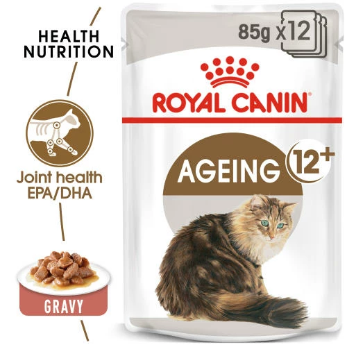Royal Canin Ageing 12+ Adult Senior In Gravy Wet Cat Food Pouches 8 Royal Canin Ageing 12+ Adult Senior In Gravy Wet Cat Food Pouches - Image 6