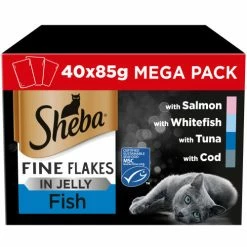 Sheba Fine Flakes Fish Selection In Jelly Wet Adult Cat Food