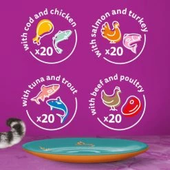 Whiskas 1+ Duo Surf & Turf In Jelly Wet Adult Cat Food -Cat shop 4770608262983 T62 eyymg5