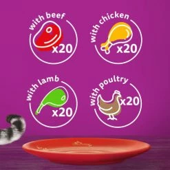 Whiskas 1+ Meaty Meals In Gravy Wet Adult Cat Food -Cat shop 5900951302244 T62 lwnv7v