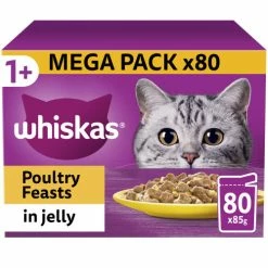 Whiskas 1+ Poultry Feasts In Jelly Wet Adult Cat Food -Cat shop 5900951302329 T14 afdlkf