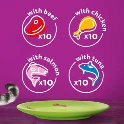 Whiskas 1+ Mixed Menu In Jelly Wet Adult Cat Food -Cat shop 8410136026324 T62 cxdulq