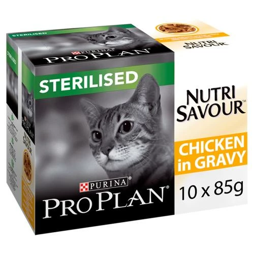 PURINA PRO PLAN PRO PLAN NUTRISAVOUR Sterilised Chicken In Gravy Adult Cat Food 3 PURINA PRO PLAN PRO PLAN NUTRISAVOUR Sterilised Chicken In Gravy Adult Cat Food