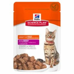 Hills Science Plan Adult Multipack Pouches Wet Cat Food -Cat shop Beef Pouch a66hvn