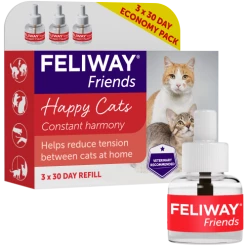 Feliway Friends Cat Calming Diffuser Refill -Cat shop FELIWAY FRIENDS PACK 3 REFILL WITH REFILL MRHI um6xjh