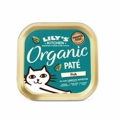 Lily's Kitchen Lilys Kitchen Organic Fish Pate Complete Wet Cat Food -Cat shop LK Cat Pate Organic Fish Front3Qtr EAN5060184243247 uexgrn