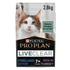 PURINA PRO PLAN® LiveCLEAR® Sterilised Senior Allergen Reducing Dry Cat Food Rich In Turkey